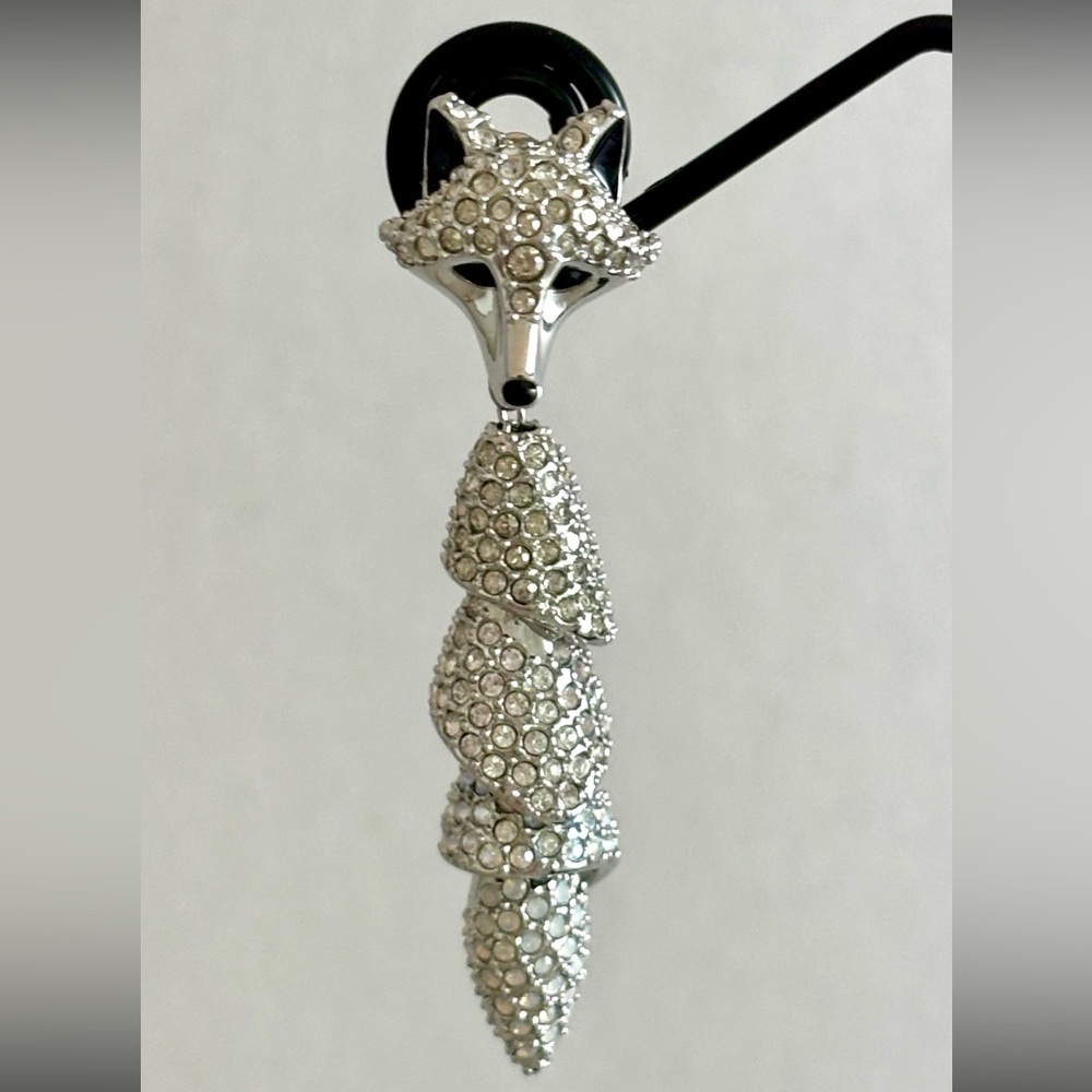 Swarovski Polar Beastiary Fox Drop Dangle/detachable tail Earrings